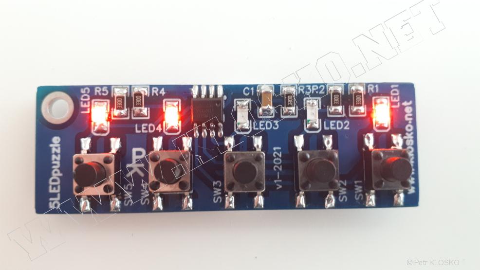 Detail - 5 LED puzzle - DPS