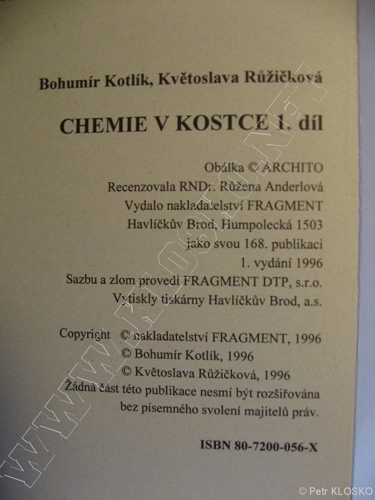 Detail - Bazar - skripta � Chemie v kostce 1.d�l